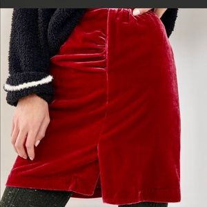 Anthropologie Monti red velvet mini skirt NWT! New! Sz 8 - fits 4-6 runs small!